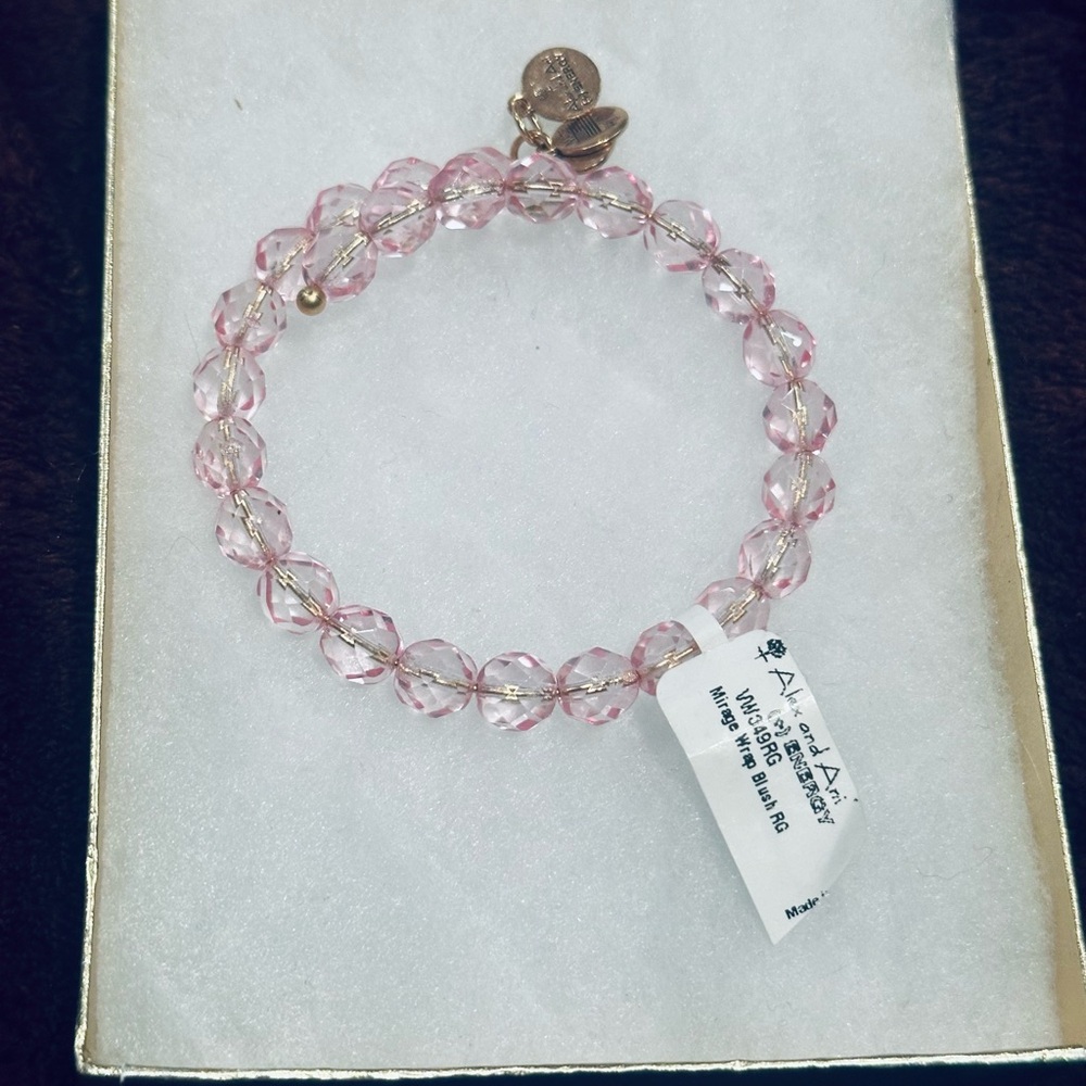 Alex and Ani Mirage wrap bracelet blush Charming Pink Beaded Bracelet NWT!!